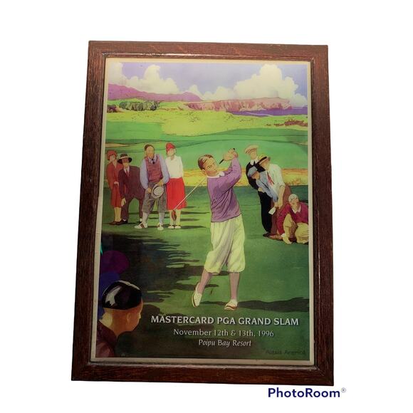 Vintage MASTERCARD PGA GRAND SLAM TOUR GOLF Poipu Bay Resort Wooden Box Nov 1996 - Picture 1 of 10